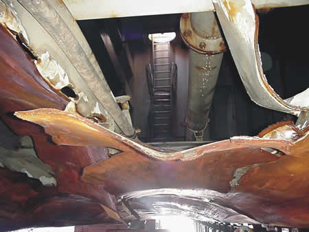 Photo 2 - Bottom damage to the MV Mokami