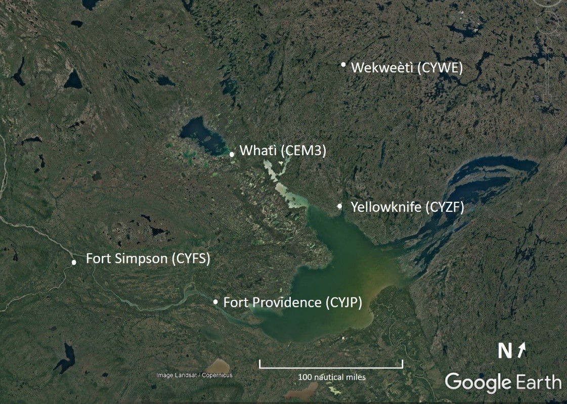 Area map showing locations (Source: Google Earth, with TSB annotations)