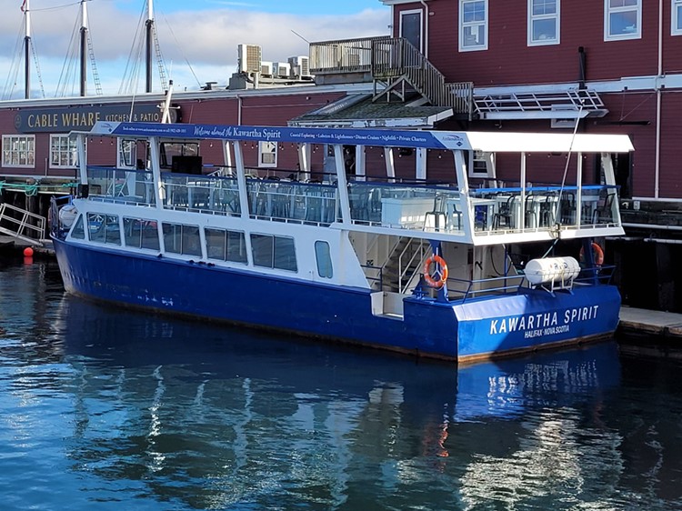 The Kawartha Spirit, docked at Cable Wharf, Halifax Harbour (Source: TSB)