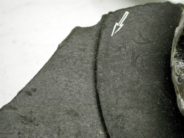 Recovered fan - Exhibit 1-11297 - impeller mark close-up