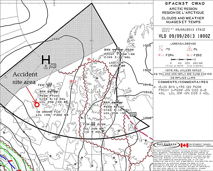 Image 1 of the GFA clouds and weather charts