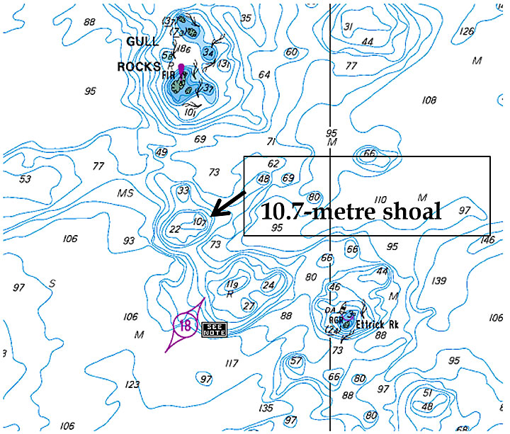 Image of chart 3956 in use on board and on the pilot's portable pilotage unit