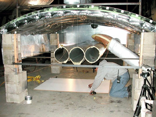 Construction du banc d'essai de combustion