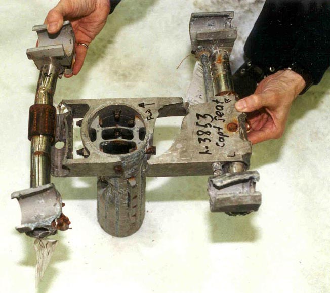 Support du siège du commandant de bord - vue du dessus