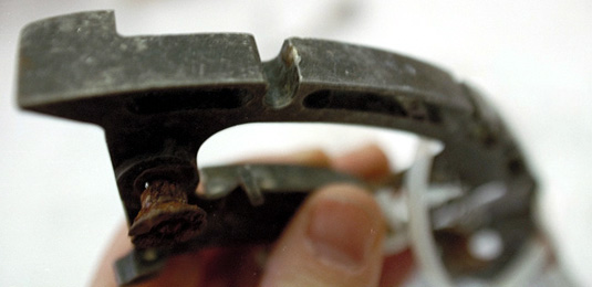 Empreinte du rail de la poignée des déporteurs