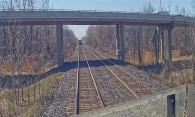 Figure 2. Head end of train CN 372, as seen from the locomotive on train VIA 67, after both trains had stopped (Source: VIA Rail Canada Inc.)